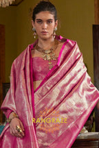 Regal Rose Blush Kanjivaram Saree