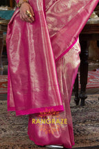 Regal Rose Blush Kanjivaram Saree