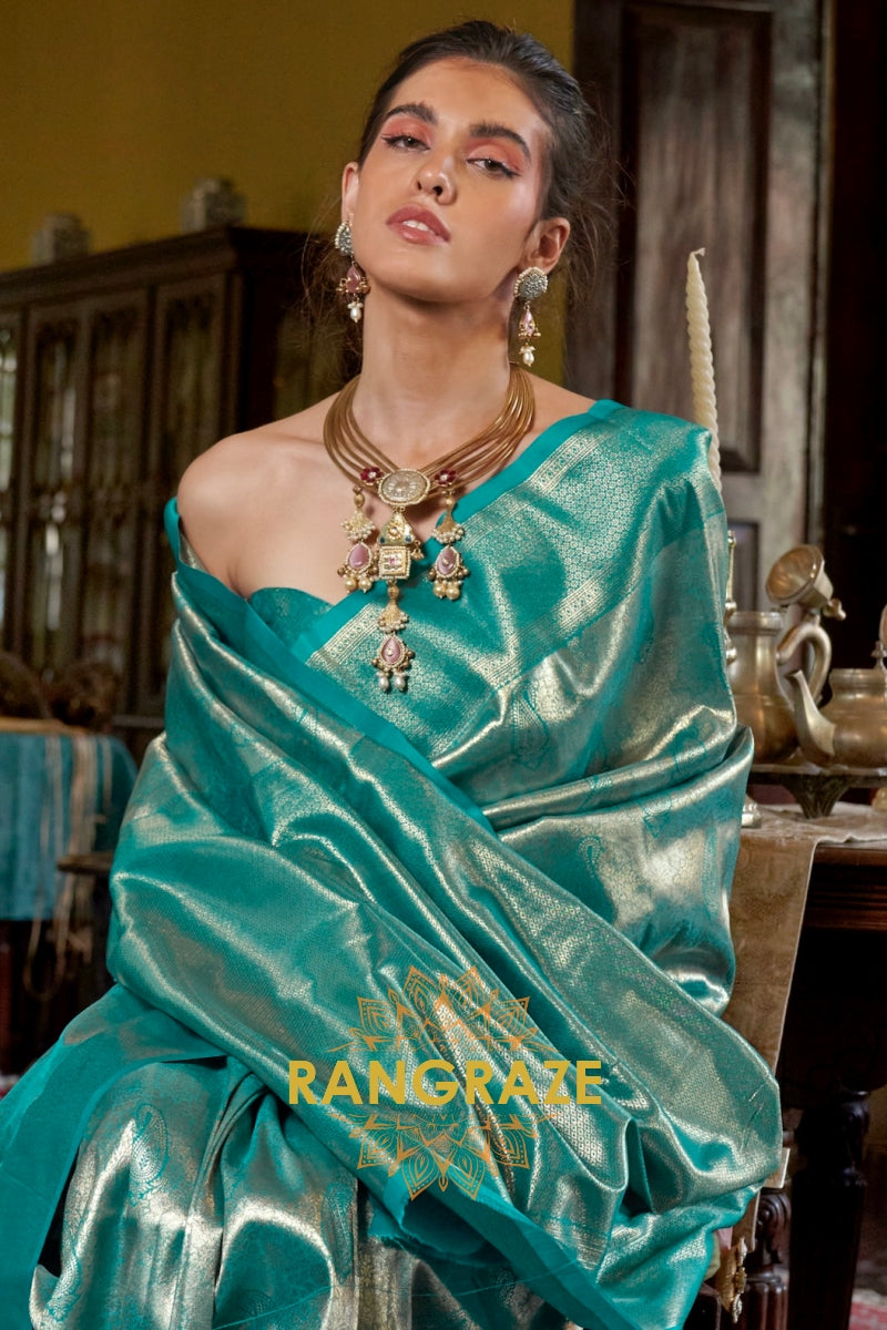 Emerald Empress Kanjivaram Saree