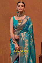Cobalt Blue Woven Kanjivaram Silk Saree