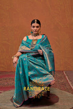 Cobalt Blue Woven Kanjivaram Silk Saree