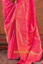 Berry Pink Woven Kanjivaram Silk Saree