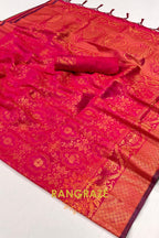 Berry Pink Woven Kanjivaram Silk Saree