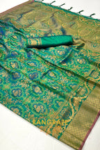 Forest Green Woven Kanjivaram Silk Saree