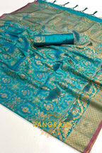 Cobalt Blue Woven Kanjivaram Silk Saree