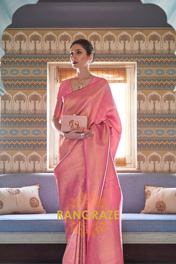 Pink Enchantment Woven Kanjivaram Silk Saree