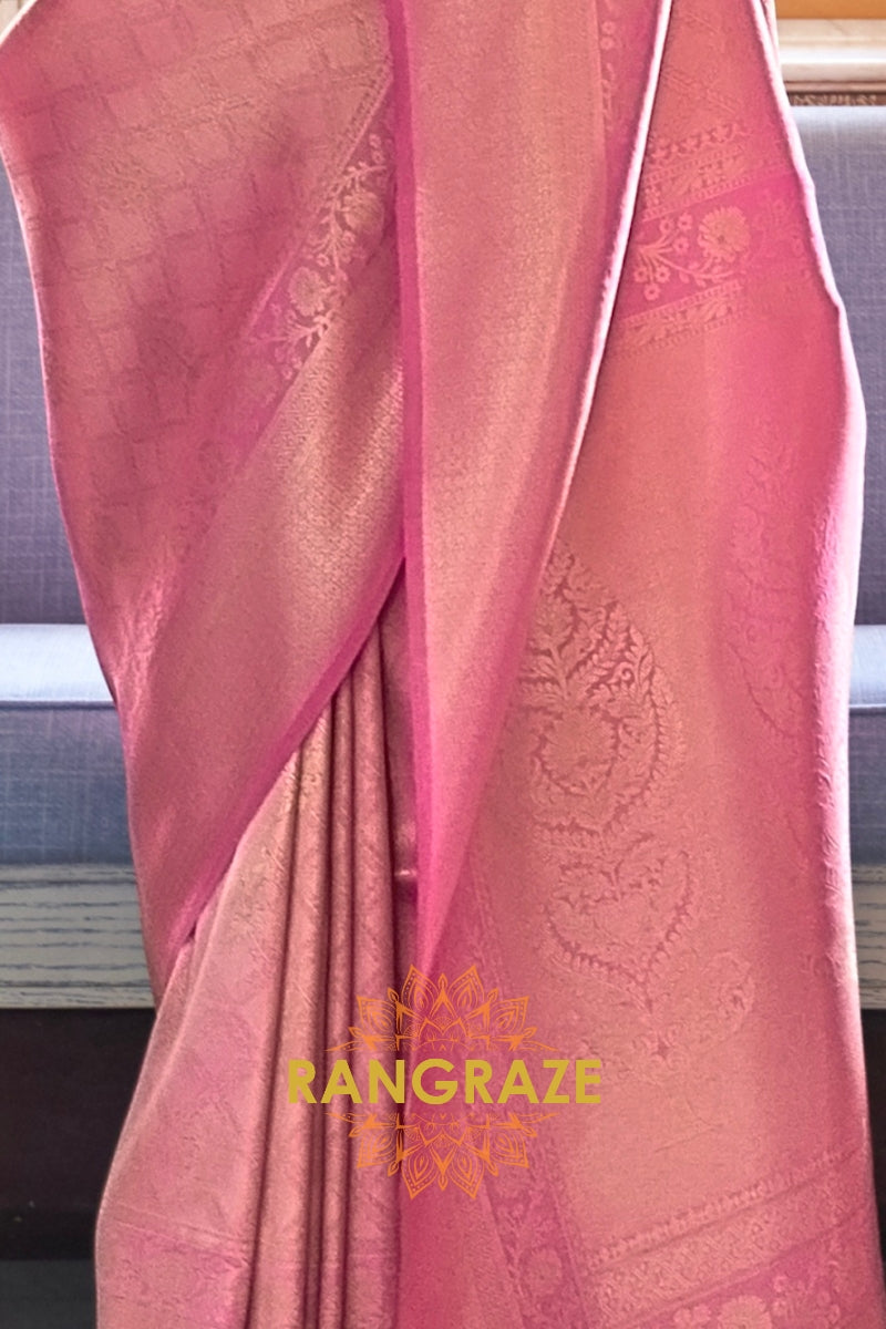 Pink Enchantment Woven Kanjivaram Silk Saree