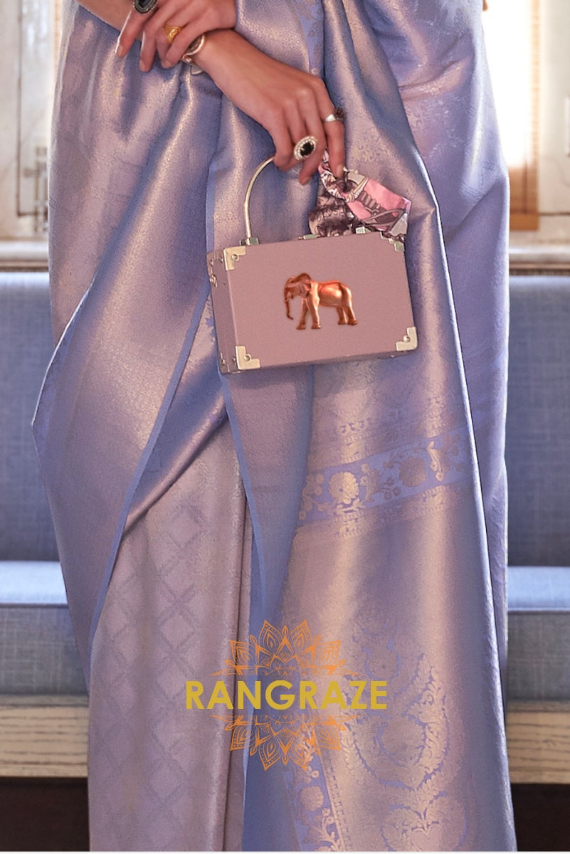 Majestic Lavender Woven Kanjivaram Silk Saree