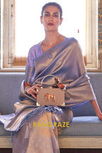 Majestic Lavender Woven Kanjivaram Silk Saree