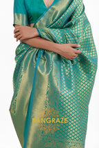Royal Golden Green Woven Kanjivaram Saree