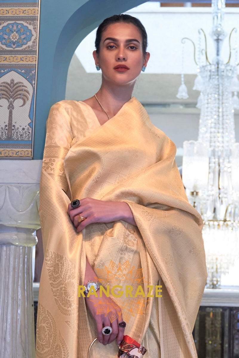 Yellow Heaven Woven Kanjivaram Silk Saree