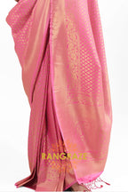 Royal Golden Pink Woven Kanjivaram Saree