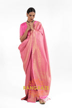 Royal Golden Pink Woven Kanjivaram Saree