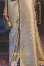 Royal Golden Cream Kanjivaram Silk Saree