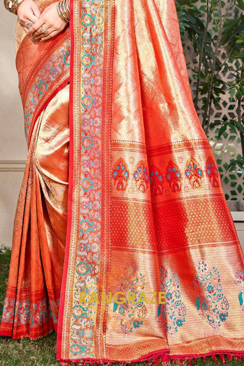 Pink Kanjivaram Silk Saree with Heavy Pallu