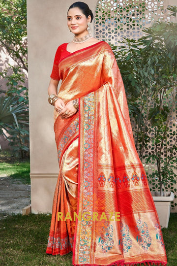 Pink Kanjivaram Silk Saree with Heavy Pallu
