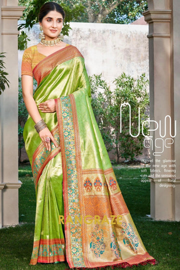 Green Kanjivaram Silk Saree with Heavy Pallu