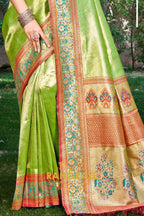 Green Kanjivaram Silk Saree with Heavy Pallu
