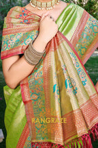 Green Kanjivaram Silk Saree with Heavy Pallu