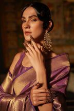 Imperial Royal Purple Woven Banarasi Silk Saree