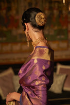 Imperial Royal Purple Woven Banarasi Silk Saree