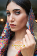 Onyx Black Woven Kashmiri Pashmina Saree