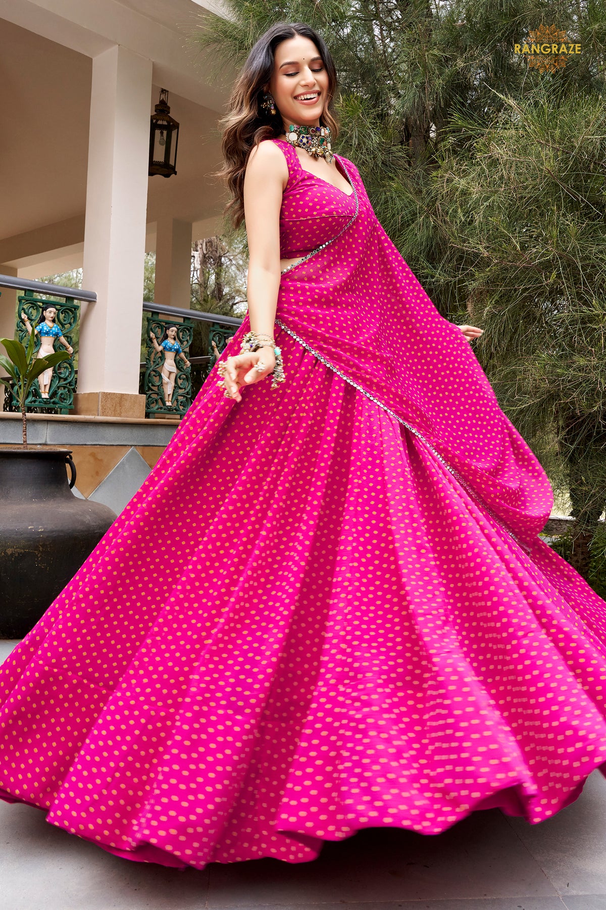 Magenta Mehfil Flare Lehenga