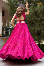 Magenta Mehfil Flare Lehenga