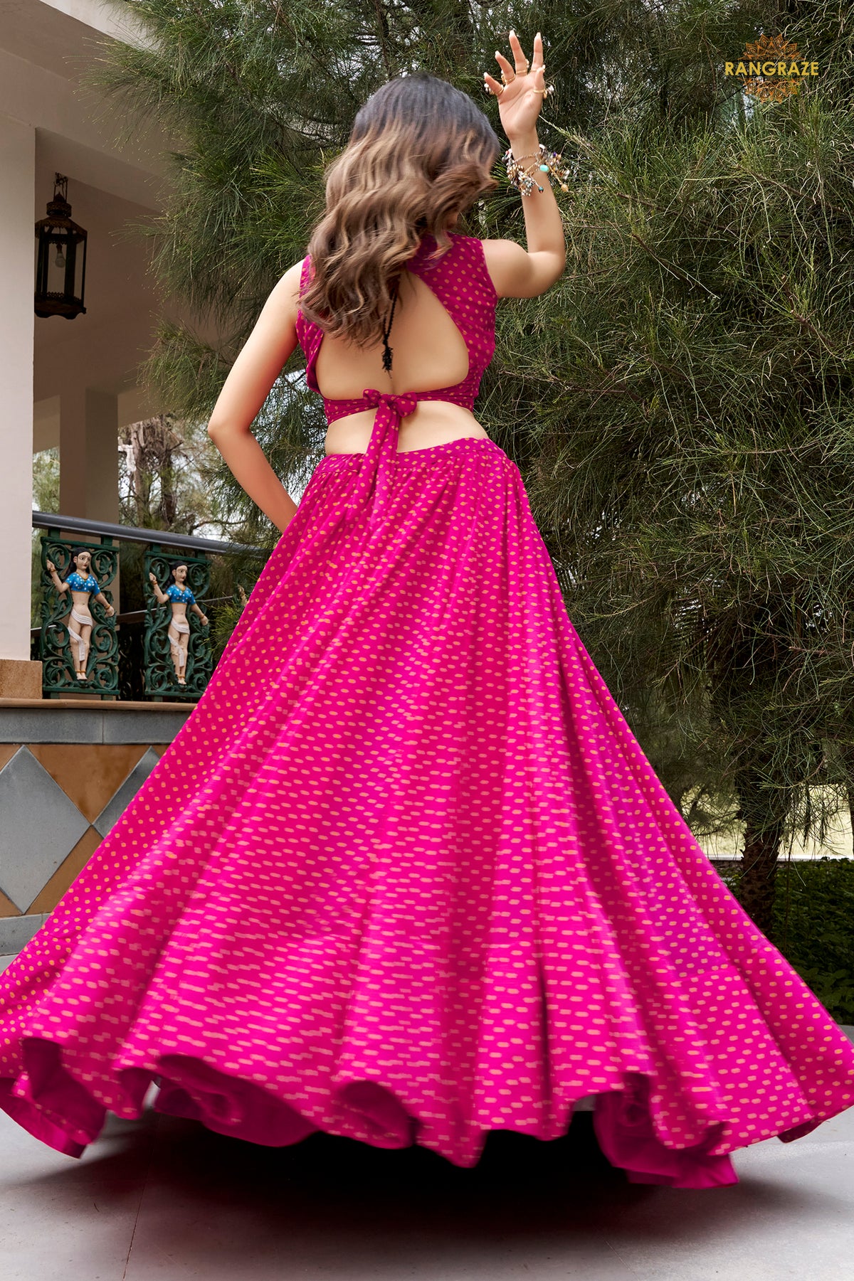 Magenta Mehfil Flare Lehenga