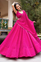 Magenta Mehfil Flare Lehenga
