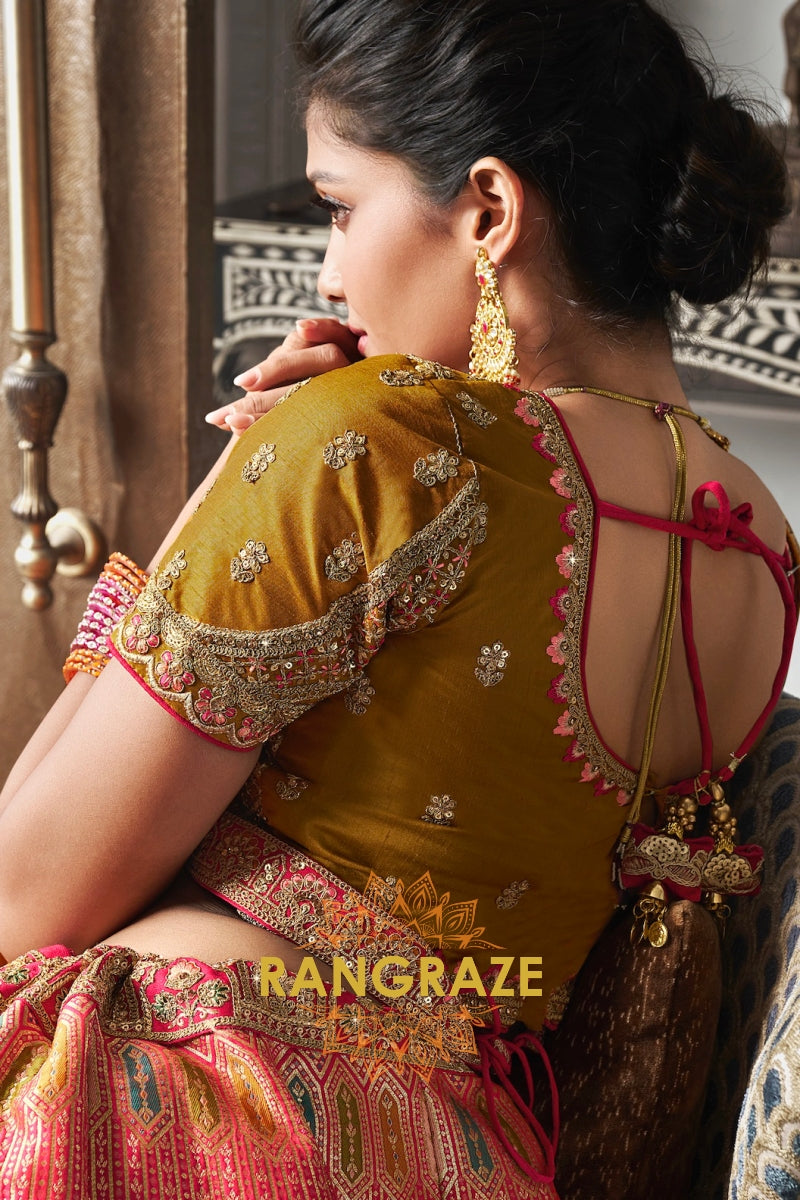 Golden Radiance Banarasi Silk Designer Lehenga