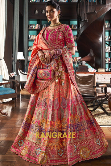 Blush Blossom Radiance Banarasi Silk Lehenga