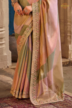 Multicolor Embroidred Fancy Silk Saree