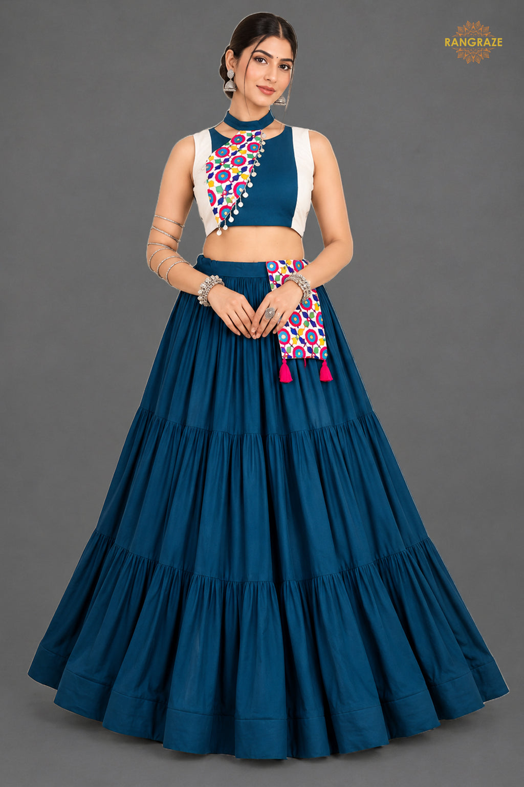Neel Rang Gamthi Lehenga