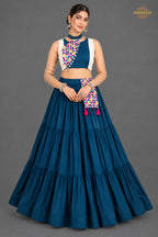 Neel Rang Gamthi Lehenga