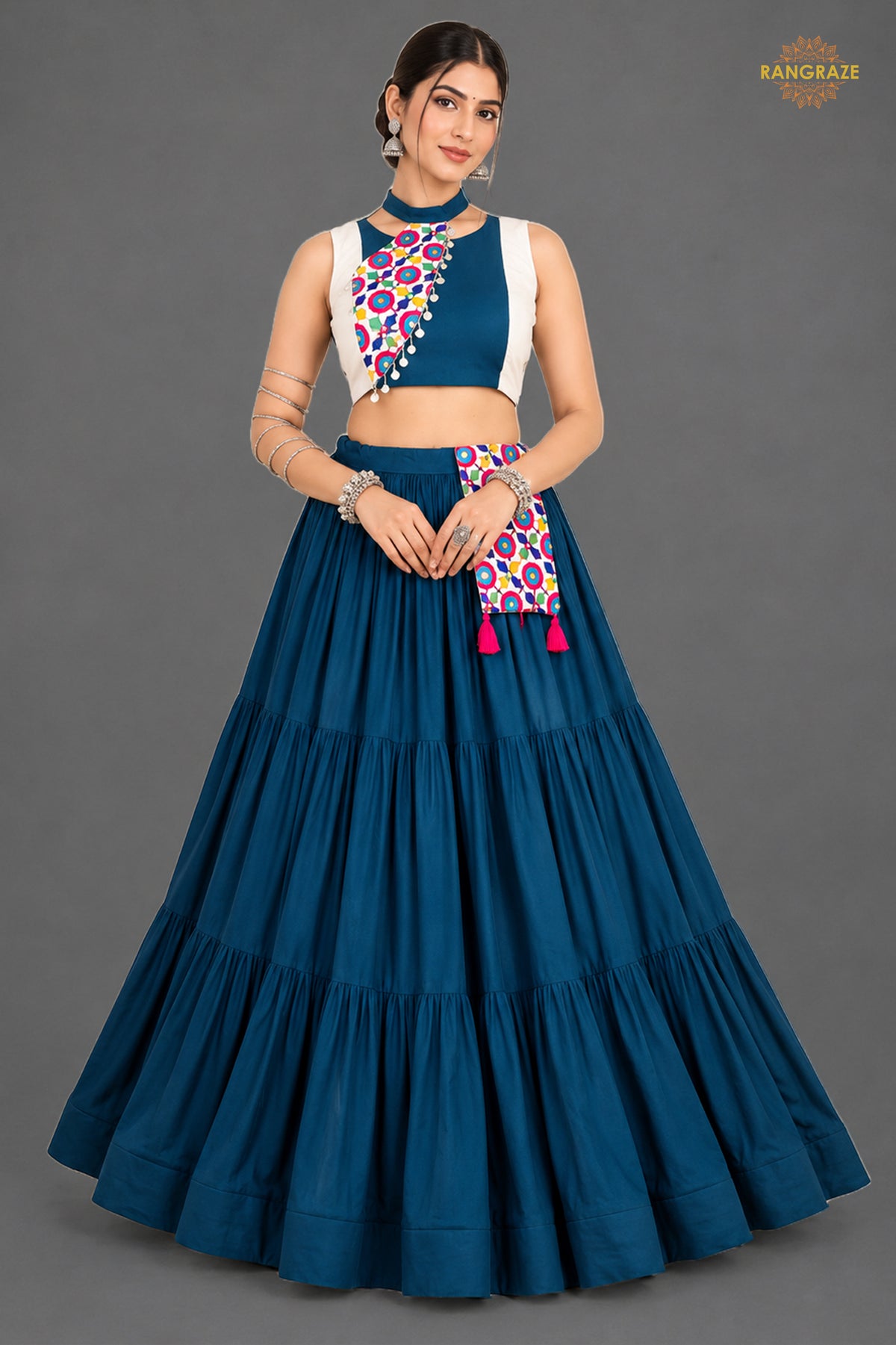Neel Rang Gamthi Lehenga