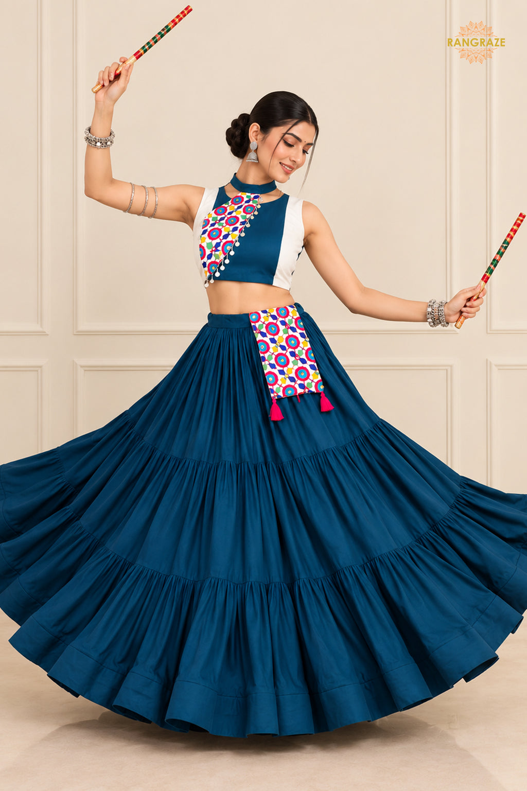 Neel Rang Gamthi Lehenga