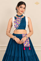 Neel Rang Gamthi Lehenga
