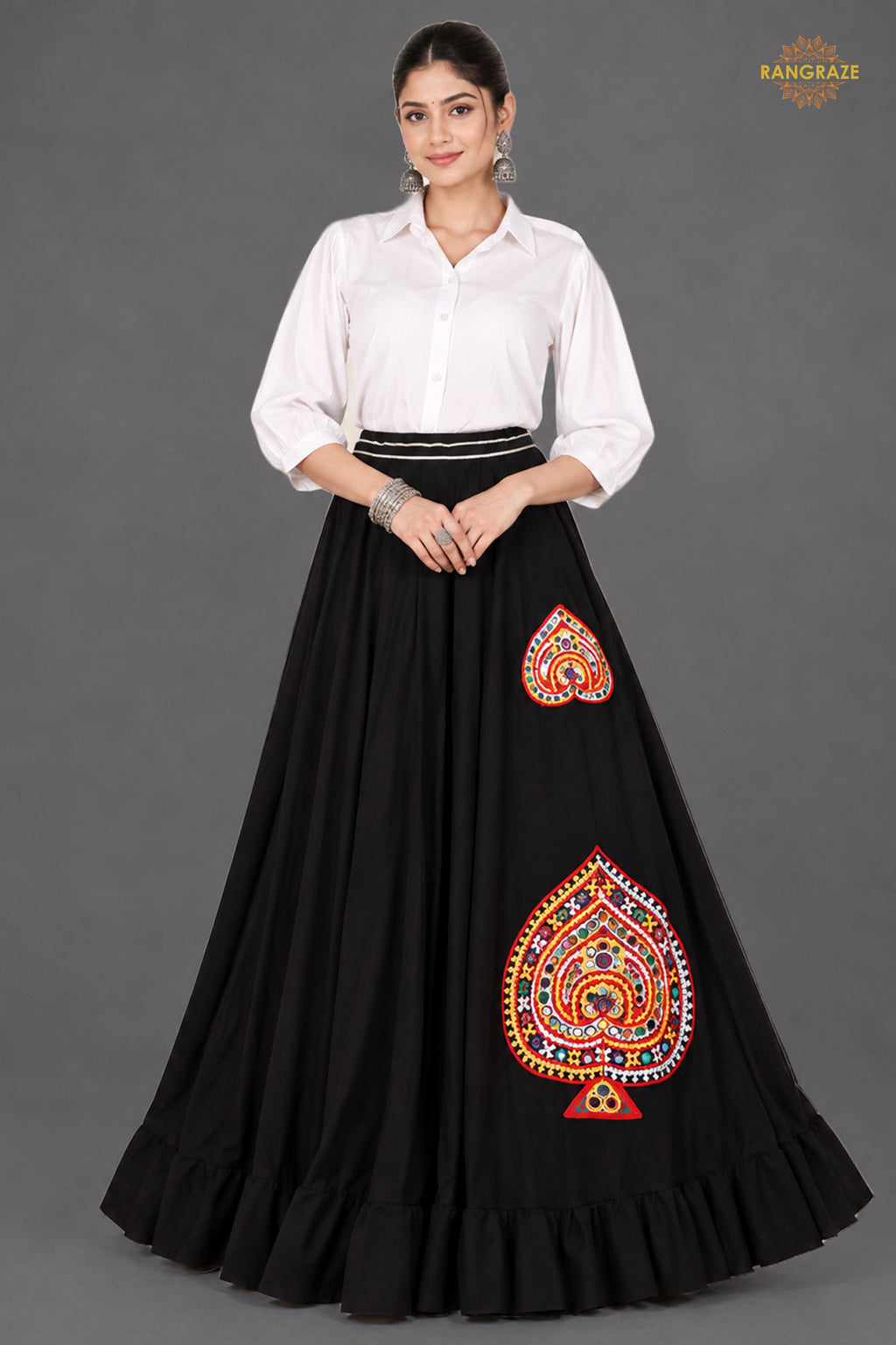 Noor-e-Rang Flare Motif Skirt