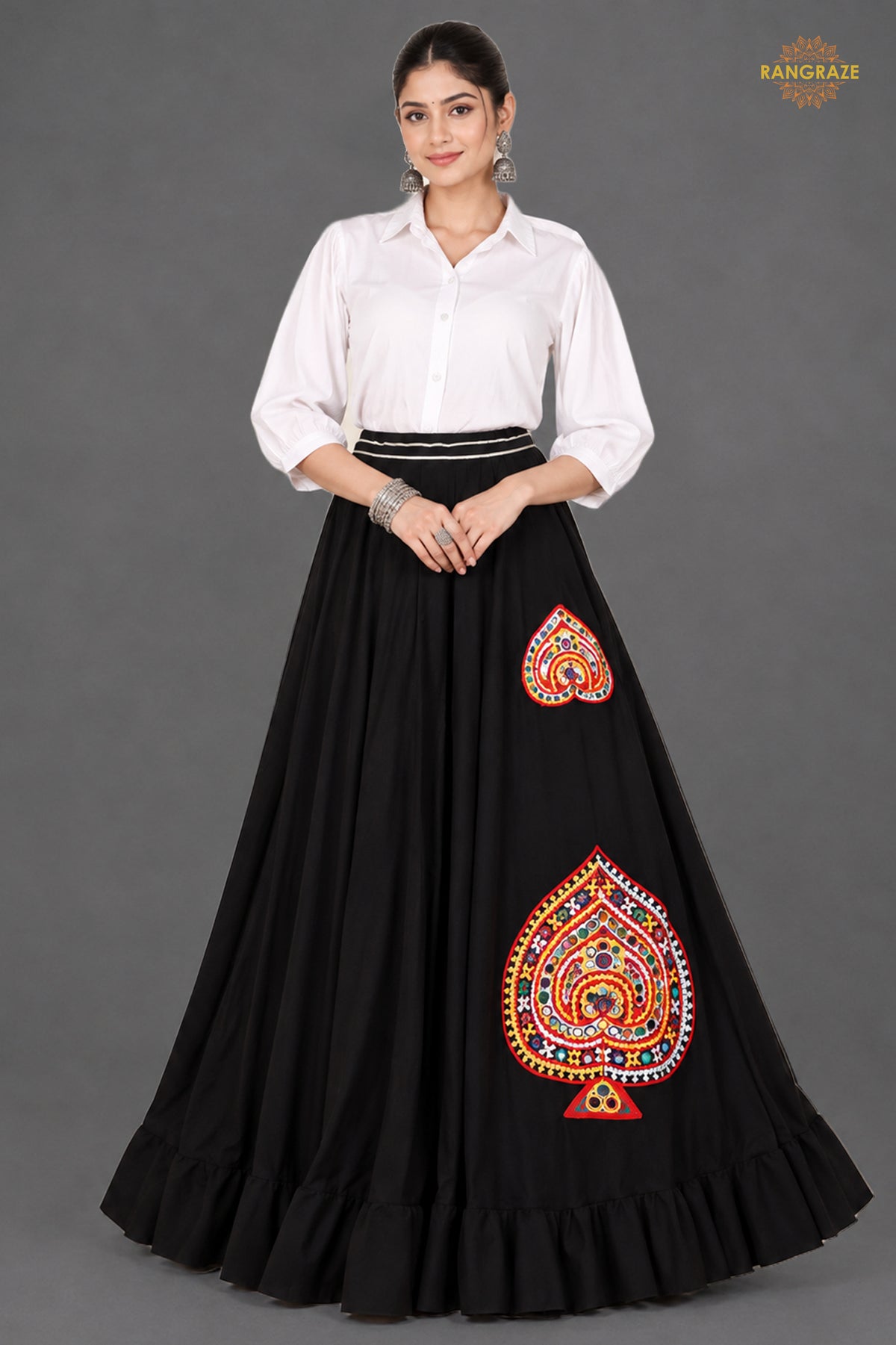 Noor-e-Rang Flare Motif Skirt