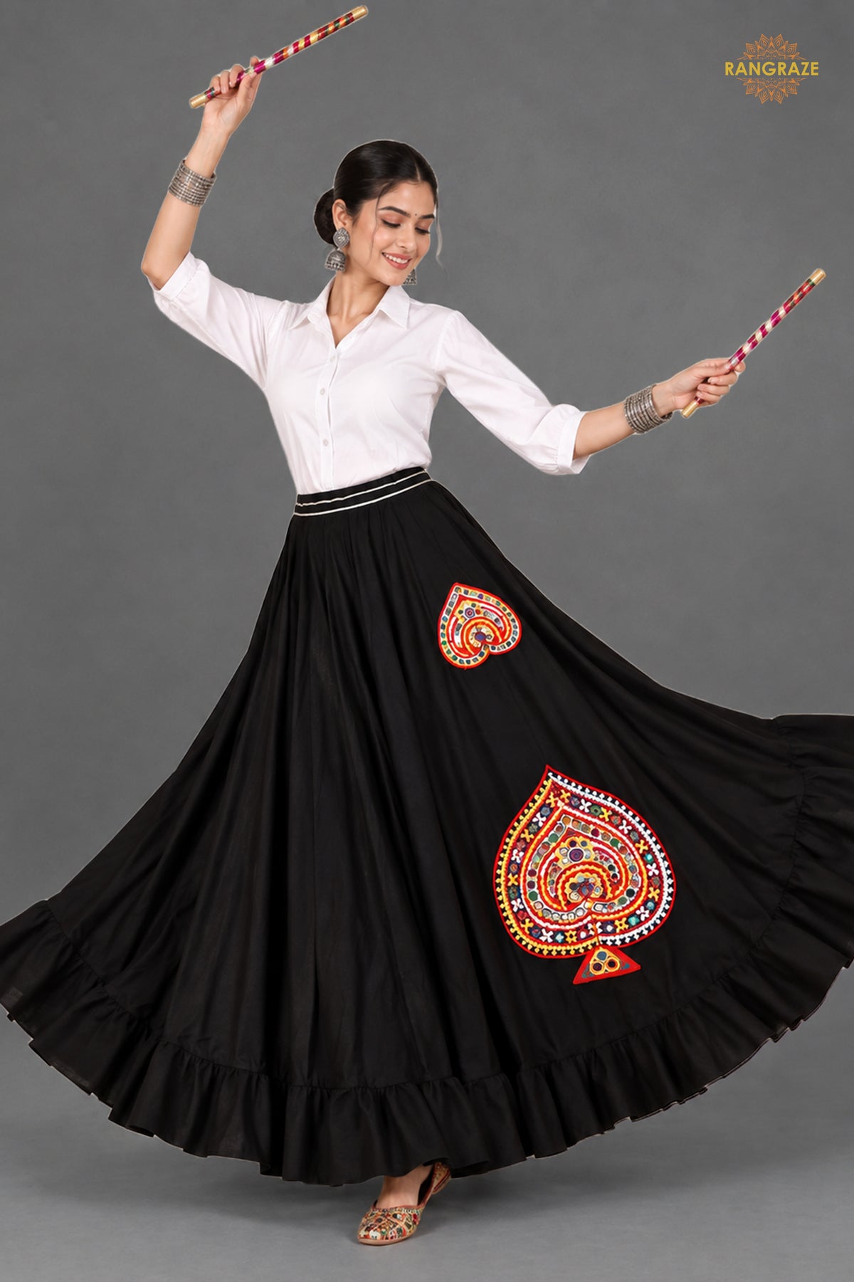Noor-e-Rang Flare Motif Skirt