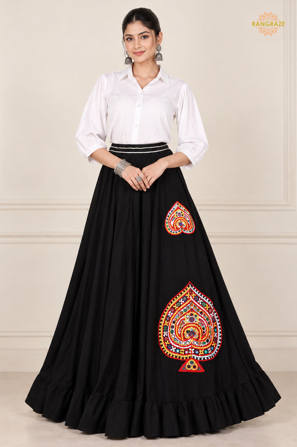 Noor-e-Rang Flare Motif Skirt