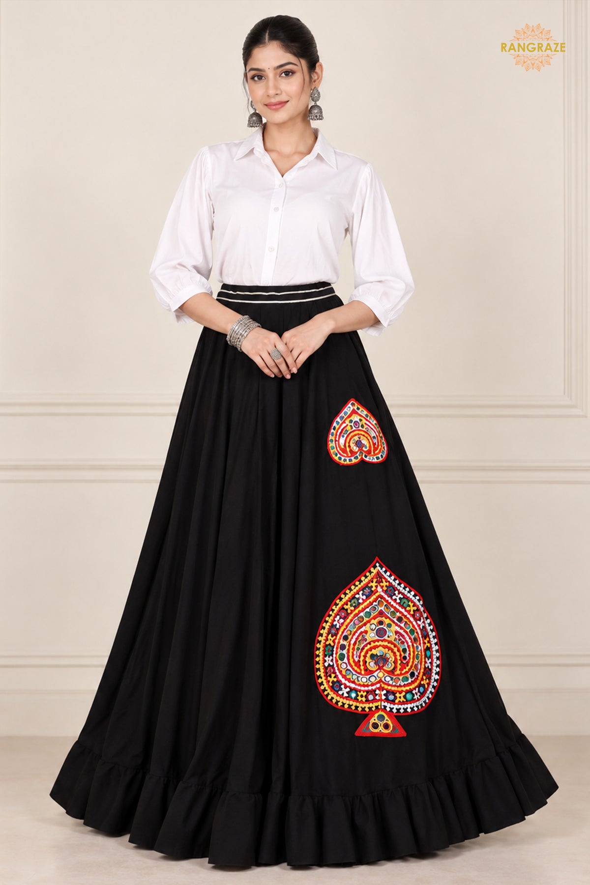 Noor-e-Rang Flare Motif Skirt