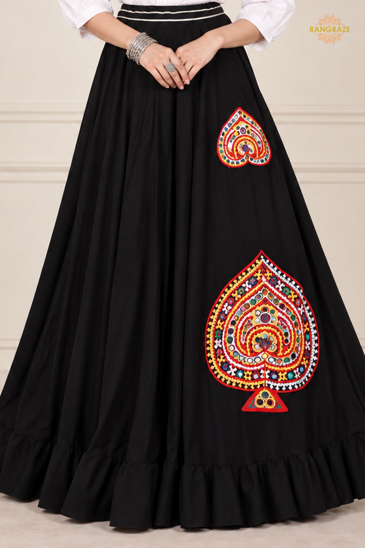 Noor-e-Rang Flare Motif Skirt