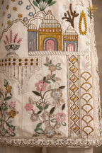 Off White Stitched Stitched Palazzo Suit