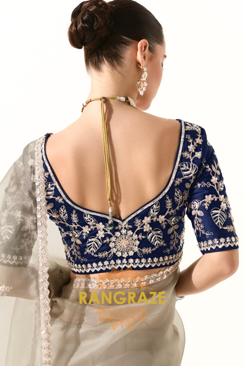 Moonstone Veil Organza Tissue Saree