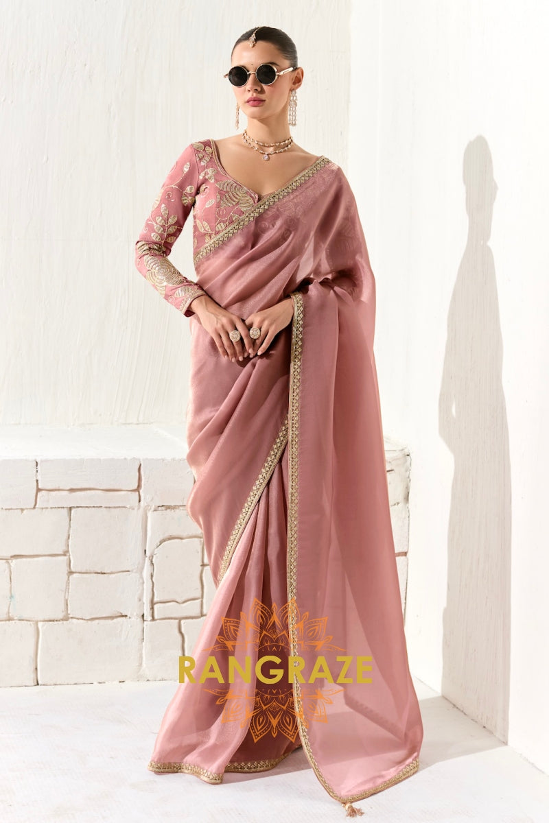Blush Royale Organza Tissue Saree