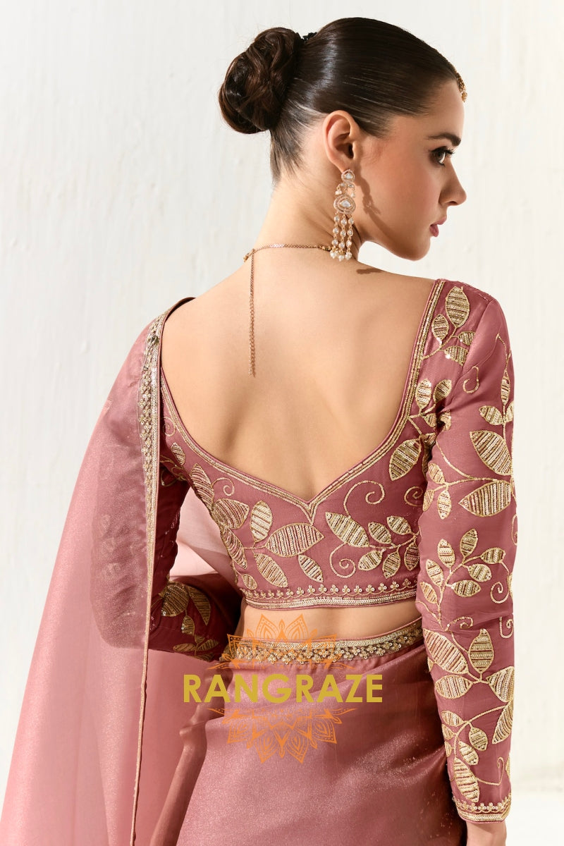 Blush Royale Organza Tissue Saree