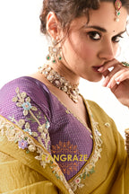 Golden Orchid Organza Tissue Saree
