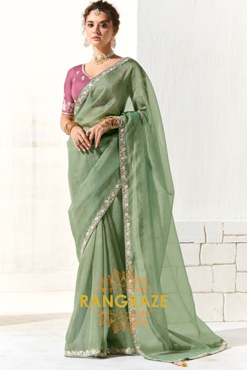 Meadow Song Organza Tissue Saree
